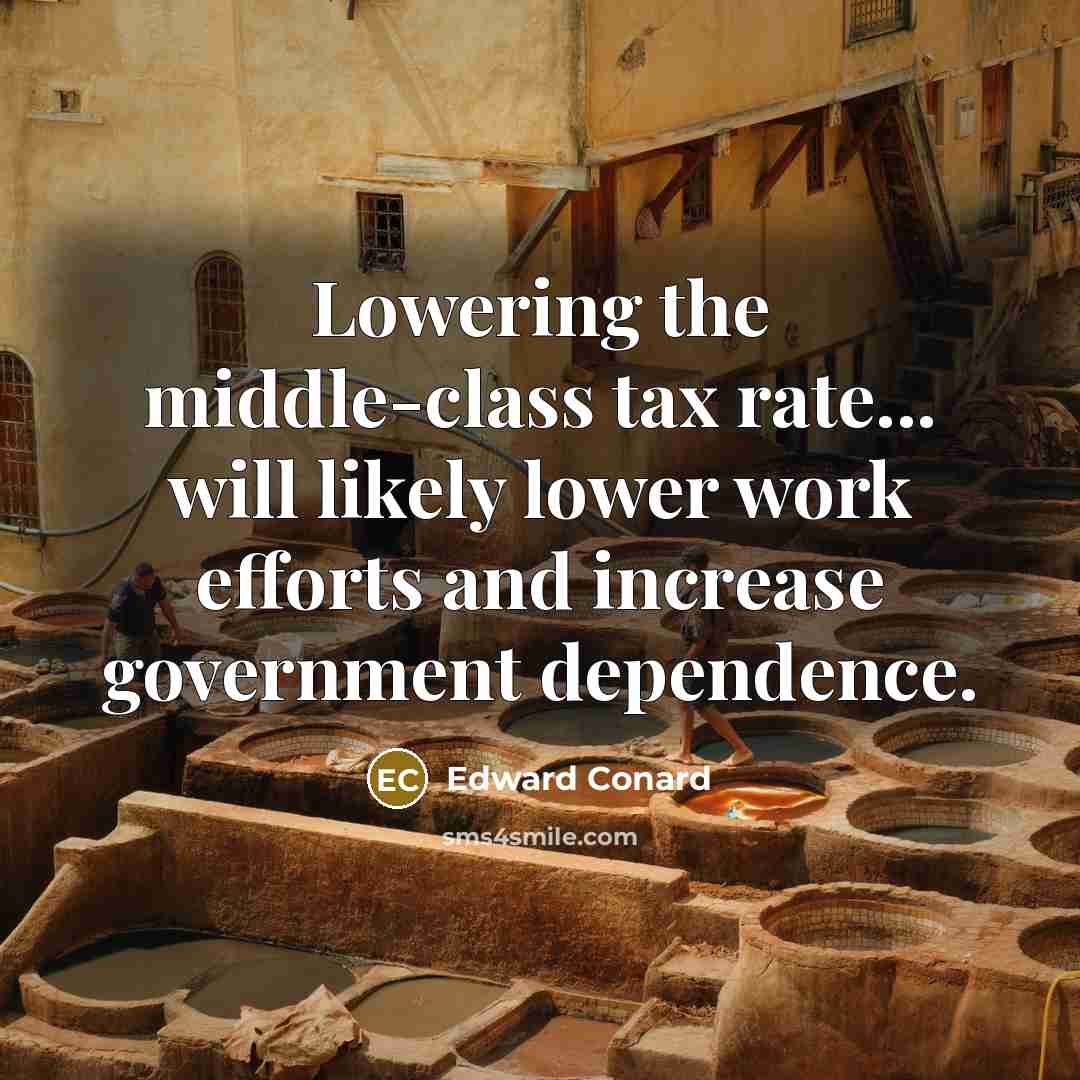 “Lowering the middle-class tax rate... will likely lower work efforts…” quote by Edward Conard