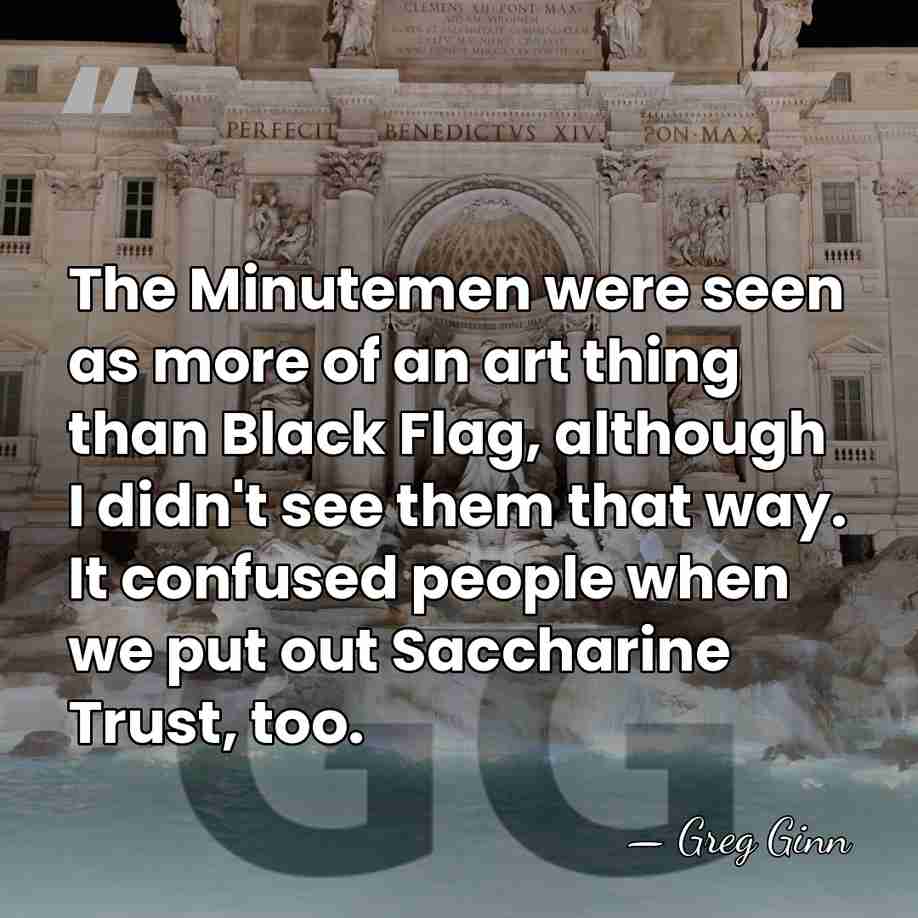 The Minutemen were seen as more of an art thing than Black&hellip; - Greg Ginn