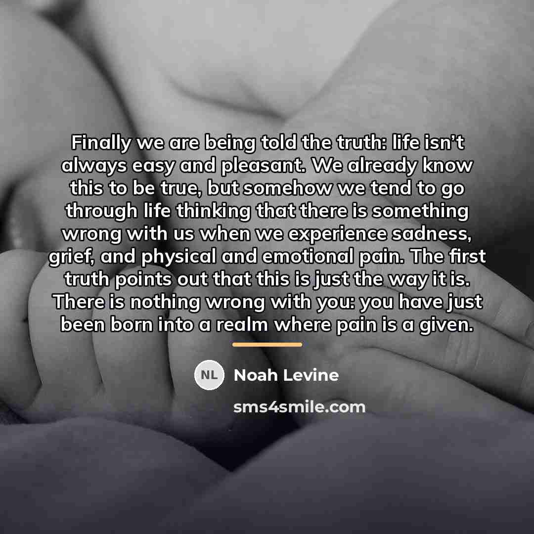 “Finally we are being told the truth: life isn’t always…” quote by Noah Levine