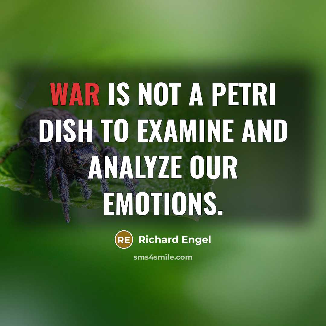 “War is not a petri dish to examine and analyze…” quote by Richard Engel