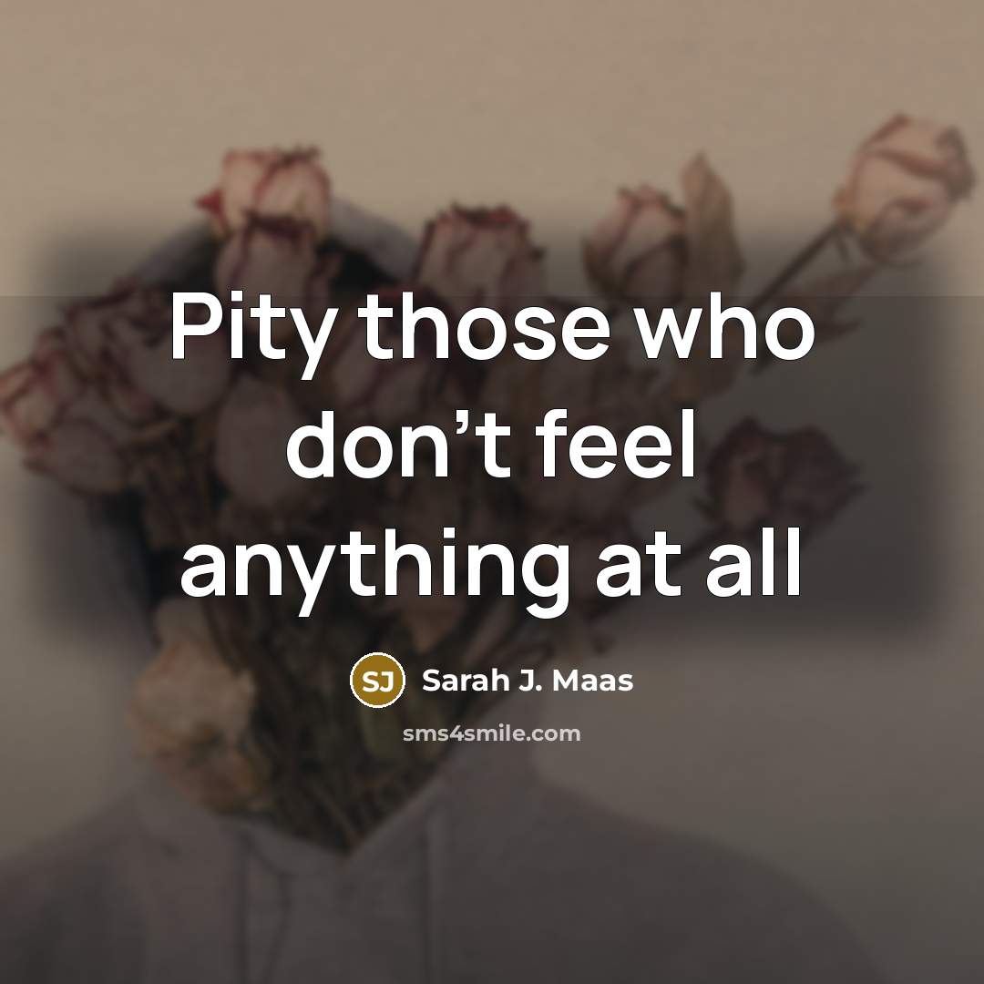 “Pity those who don't feel anything at all…” quote by Sarah J. Maas