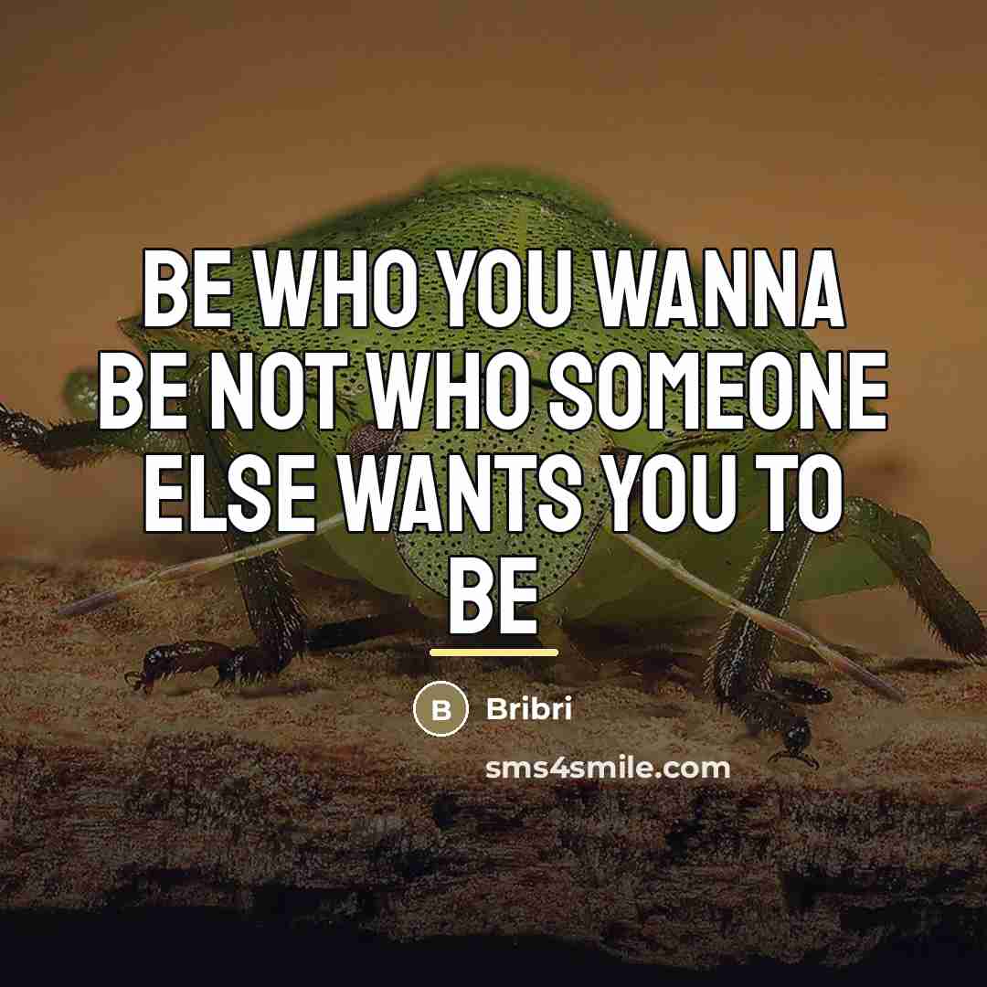 “Be who you wanna be not who someone else wants…” quote by Bribri