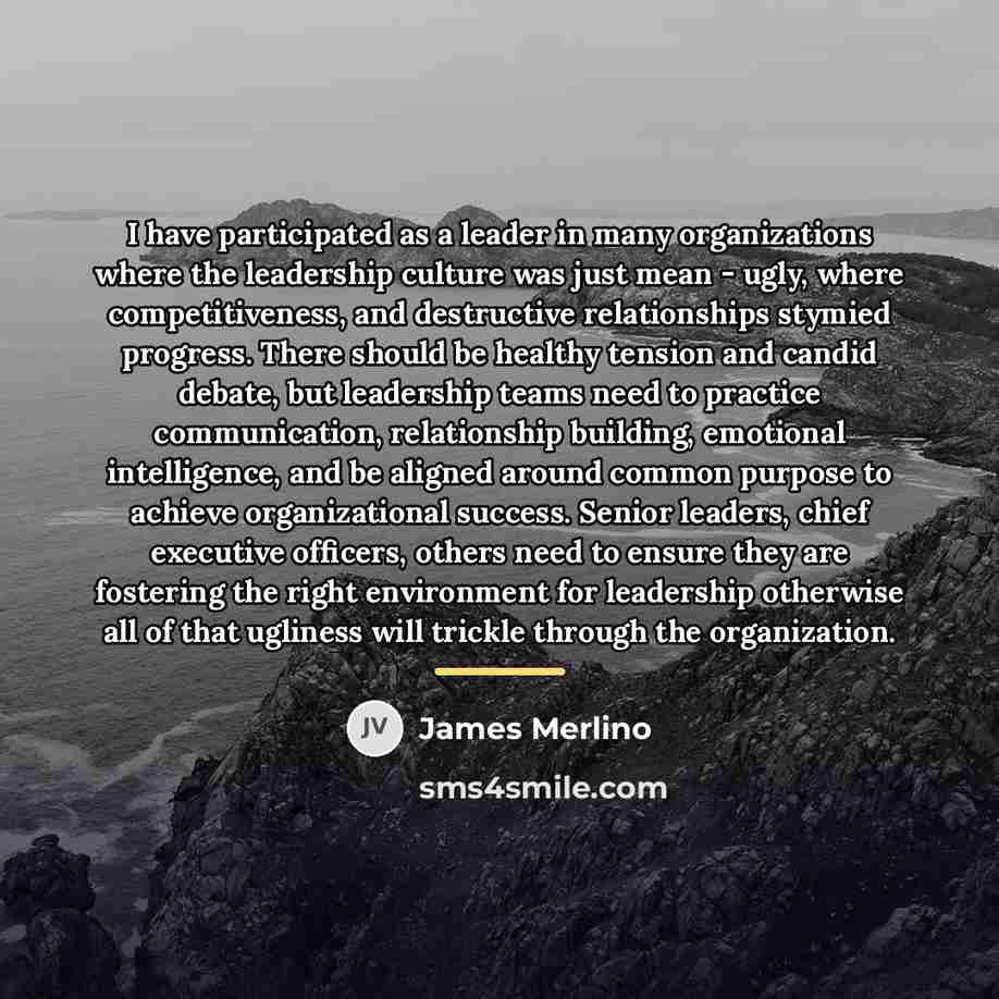 “I have participated as a leader in many organizations where…” quote by James Merlino