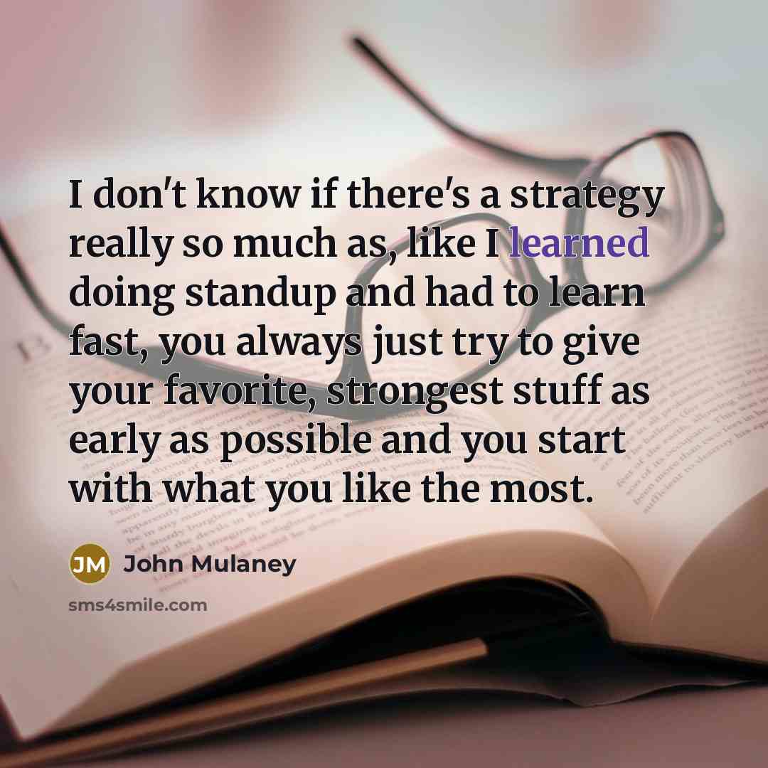 “I don't know if there's a strategy really so much…” quote by John Mulaney