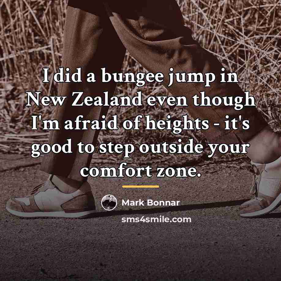 “I did a bungee jump in New Zealand even though…” quote by Mark Bonnar