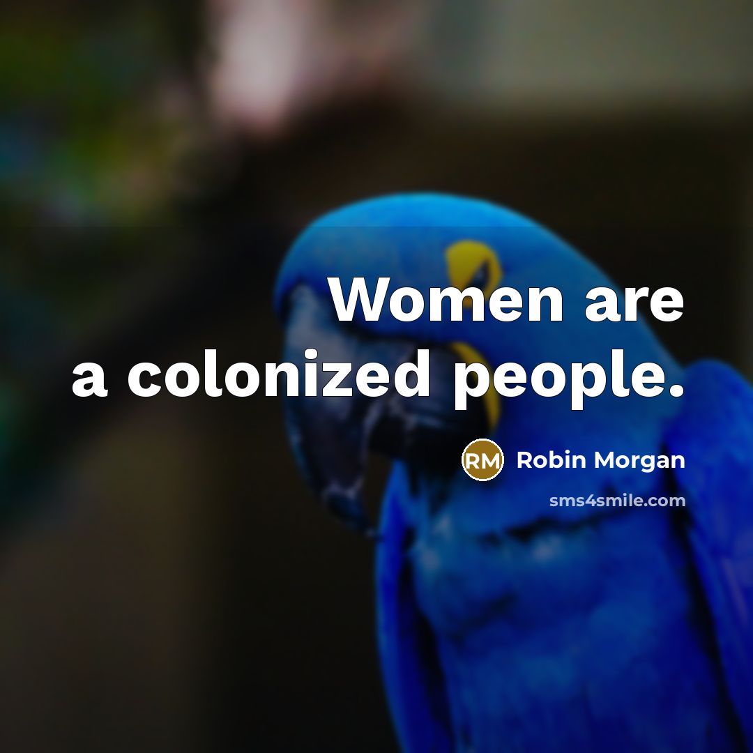 “Women are a colonized people.…” quote by Robin Morgan