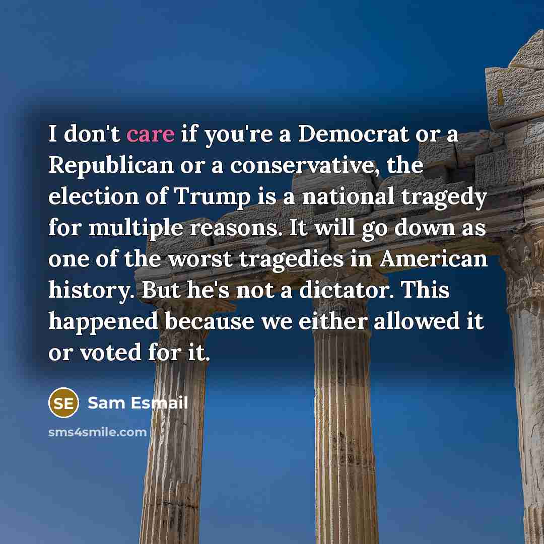 “I don't care if you're a Democrat or a Republican…” quote by Sam Esmail