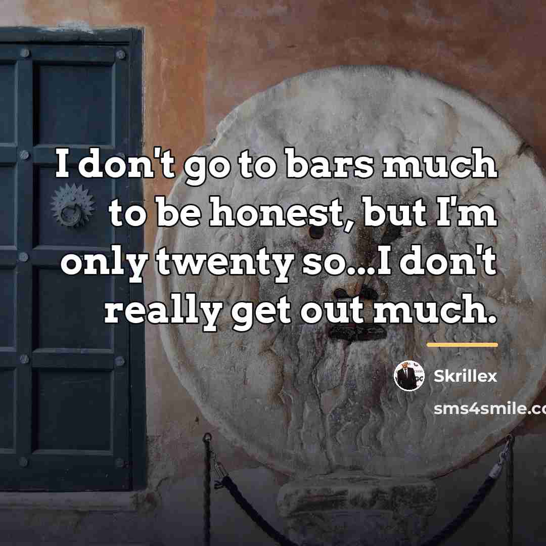 “I don't go to bars much to be honest, but…” quote by Skrillex