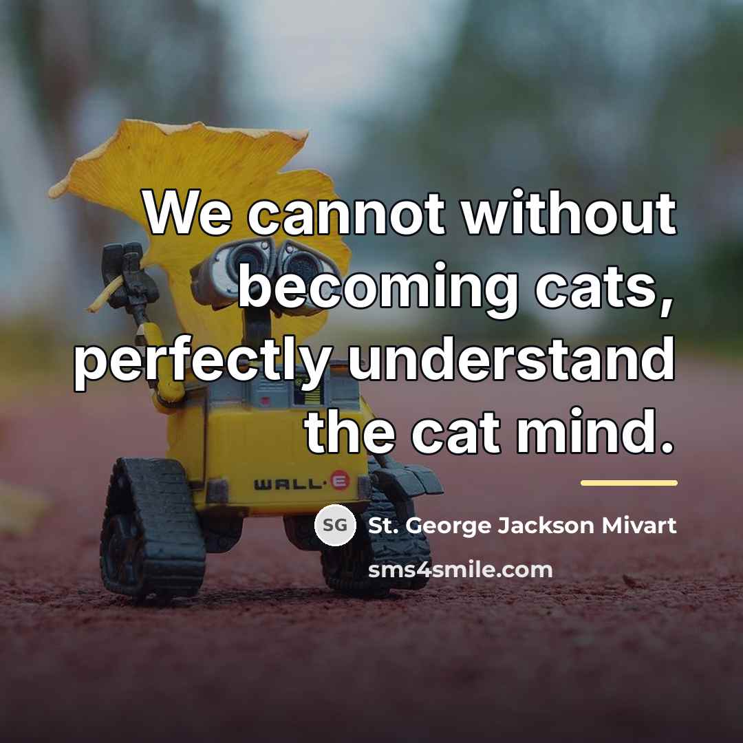 “We cannot without becoming cats, perfectly understand the cat mind.…” quote by St. George Jackson Mivart