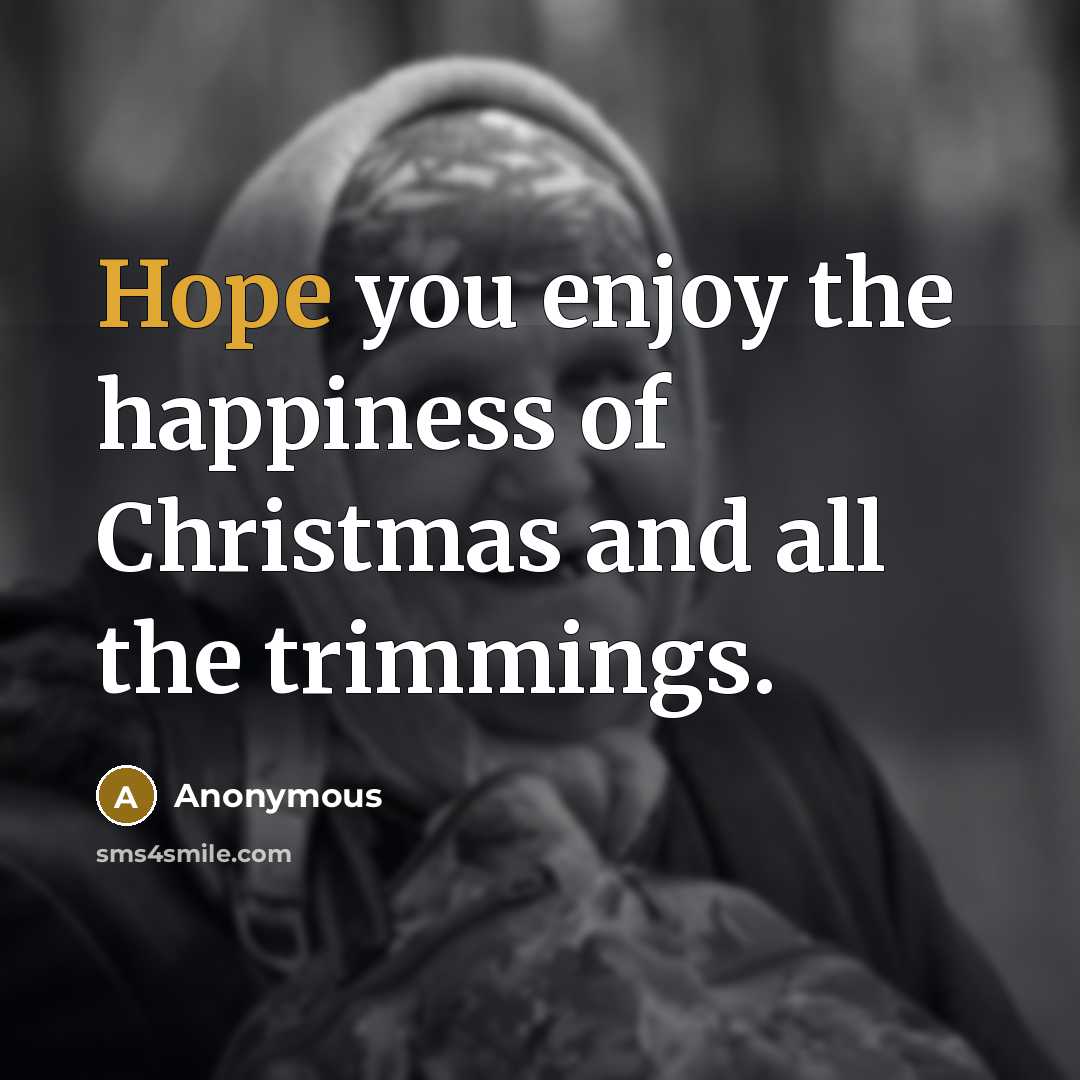 “Hope you enjoy the happiness of Christmas and all the…” quote by Anonymous