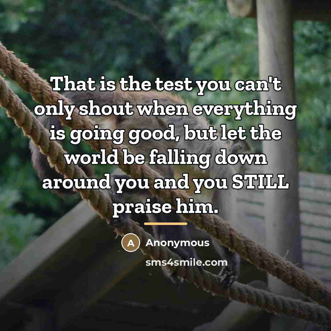 “That is the test you can't only shout when everything…” quote by Anonymous