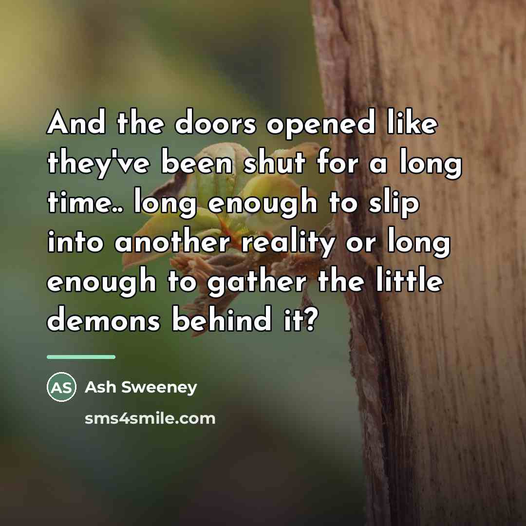 “And the doors opened like they've been shut for a…” quote by Ash Sweeney