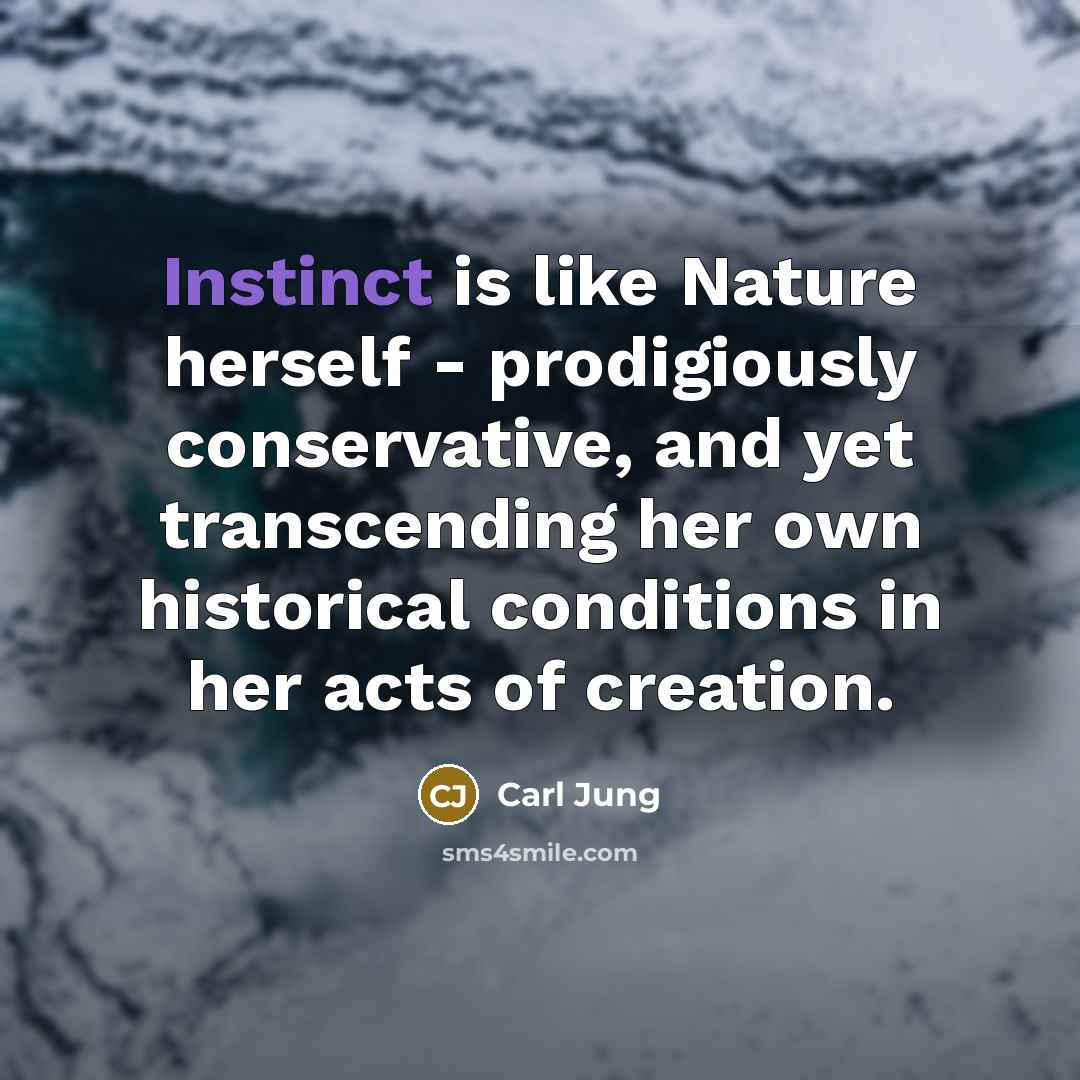 “Instinct is like Nature herself - prodigiously conservative, and yet…” quote by Carl Jung