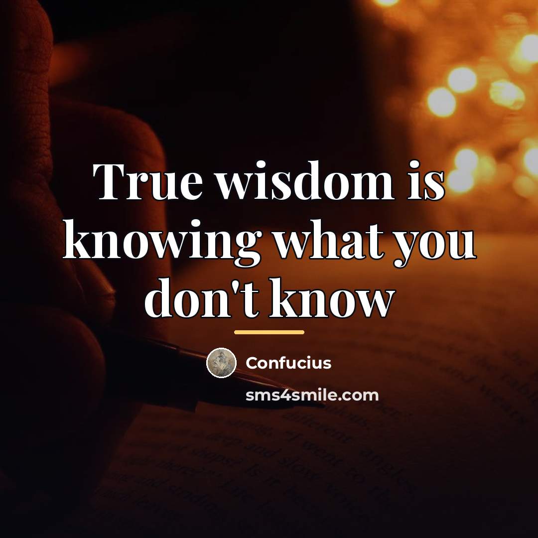 “True wisdom is knowing what you don't know…” quote by Confucius