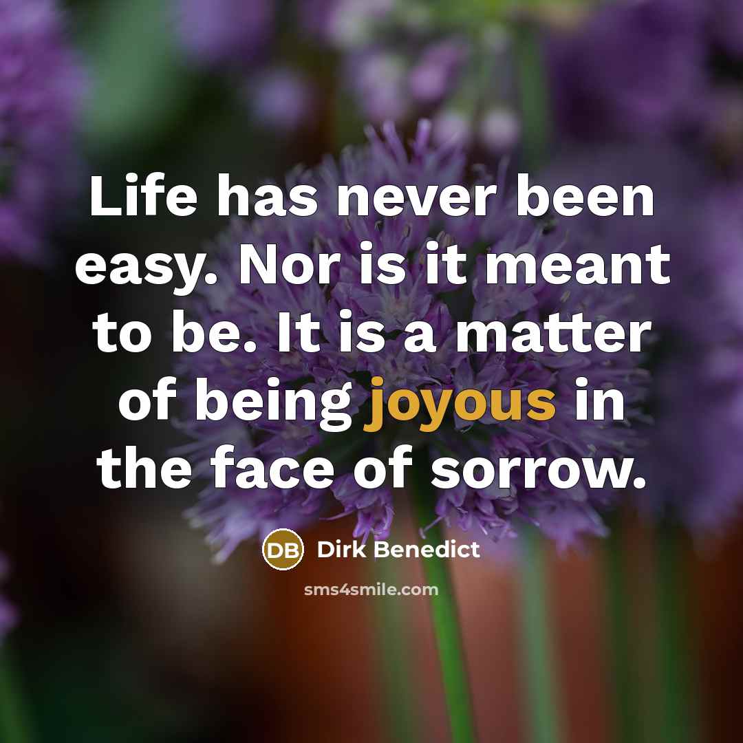“Life has never been easy. Nor is it meant to…” quote by Dirk Benedict