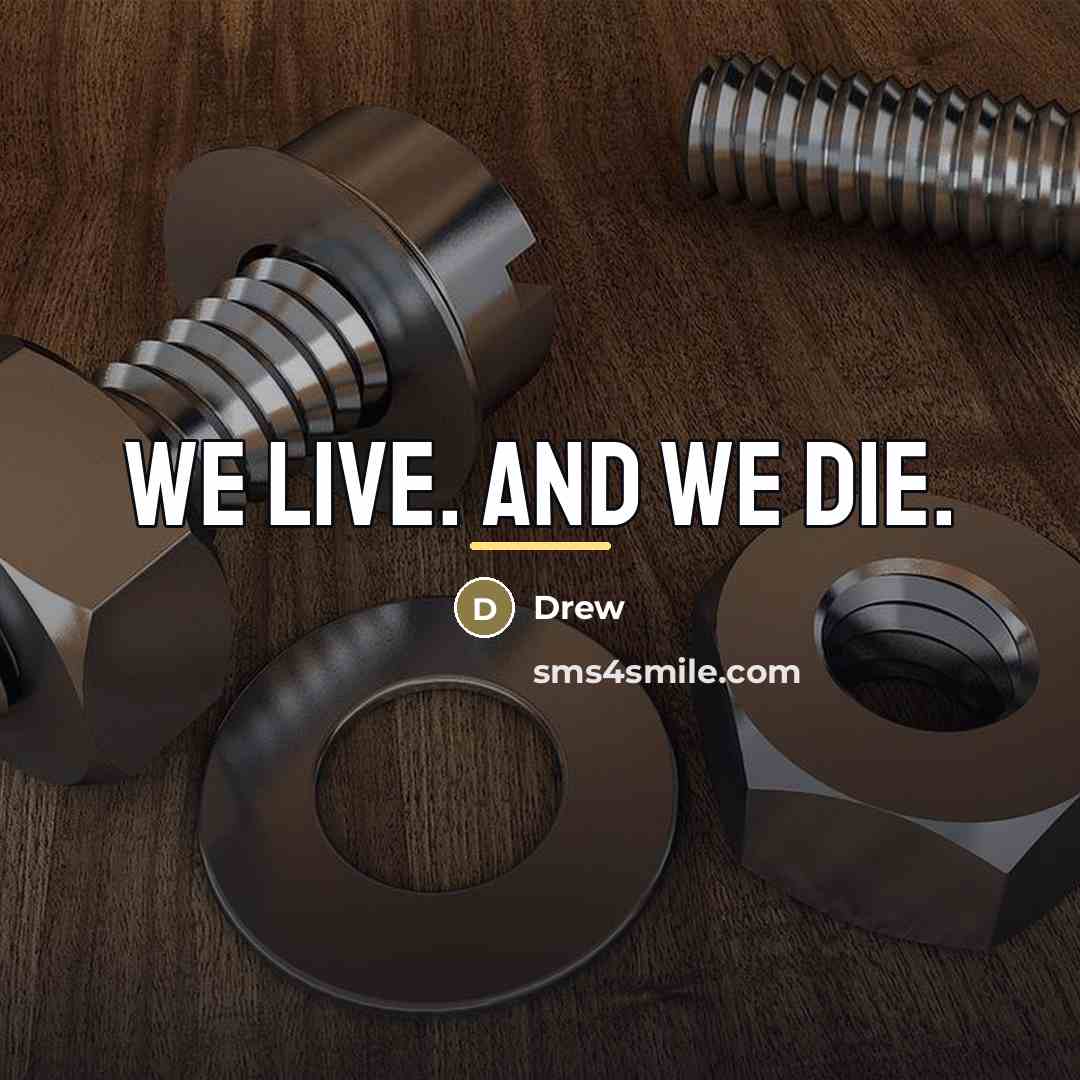 “We live. And we die.…” quote by Drew