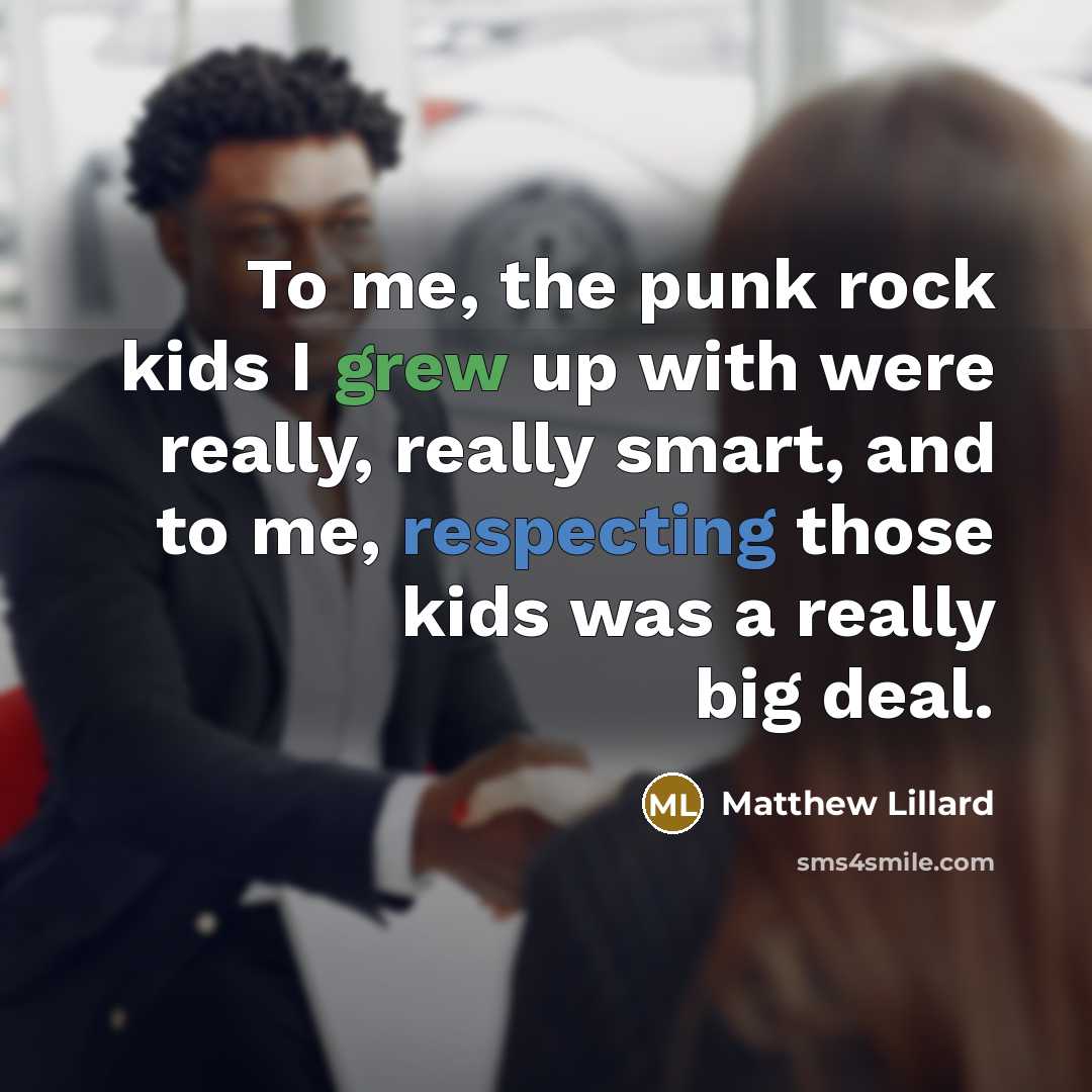 “To me, the punk rock kids I grew up with…” quote by Matthew Lillard