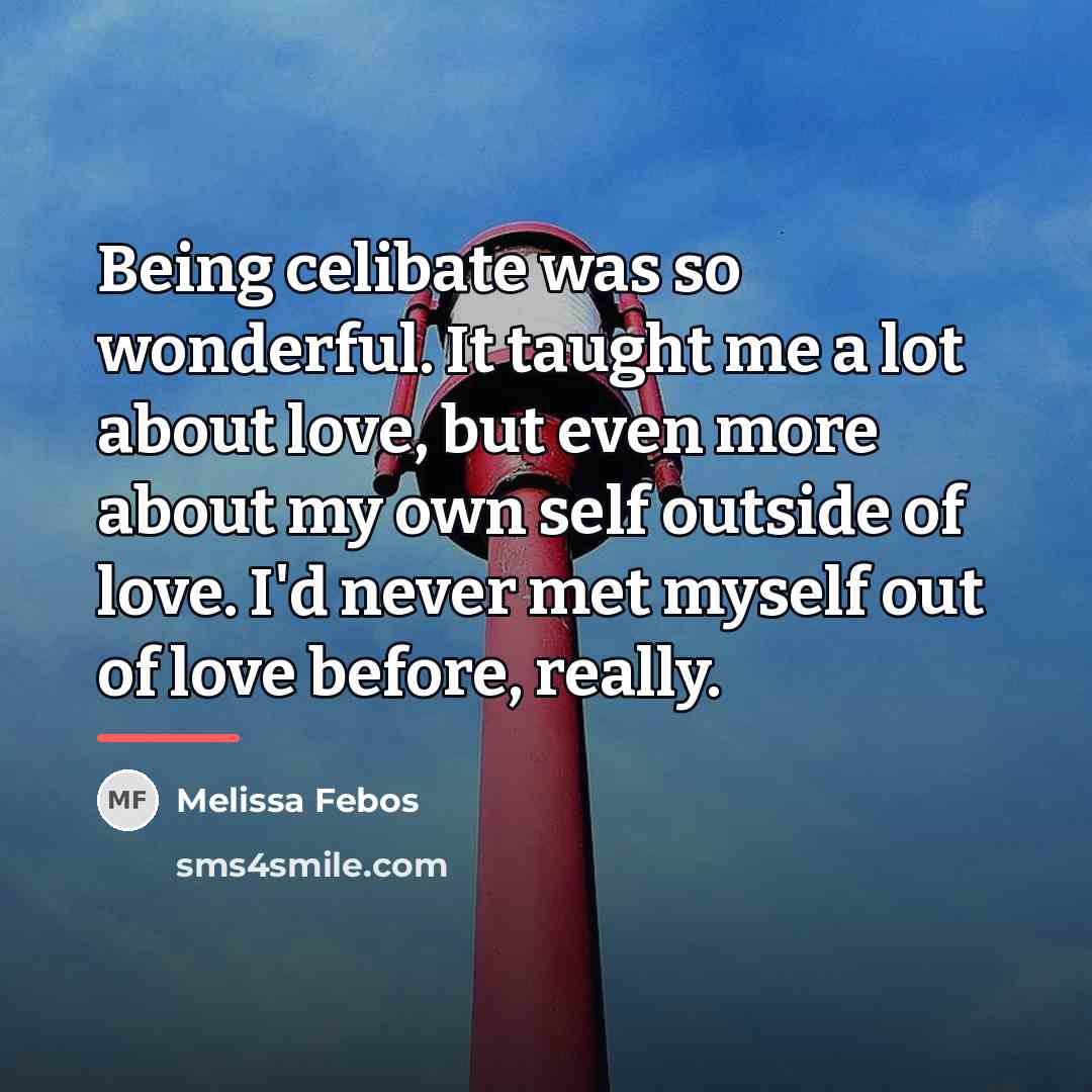 “Being celibate was so wonderful. It taught me a lot…” quote by Melissa Febos