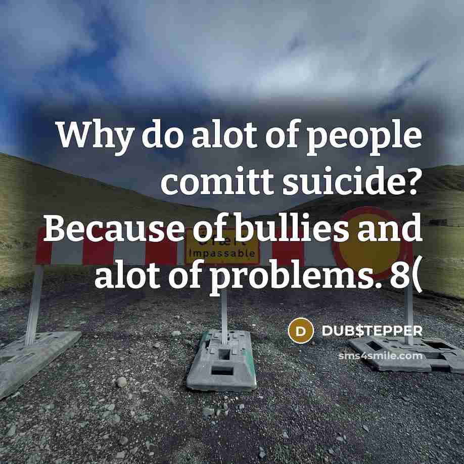 “Why do alot of people comitt suicide? Because of bullies…” quote by DUB$TEPPER