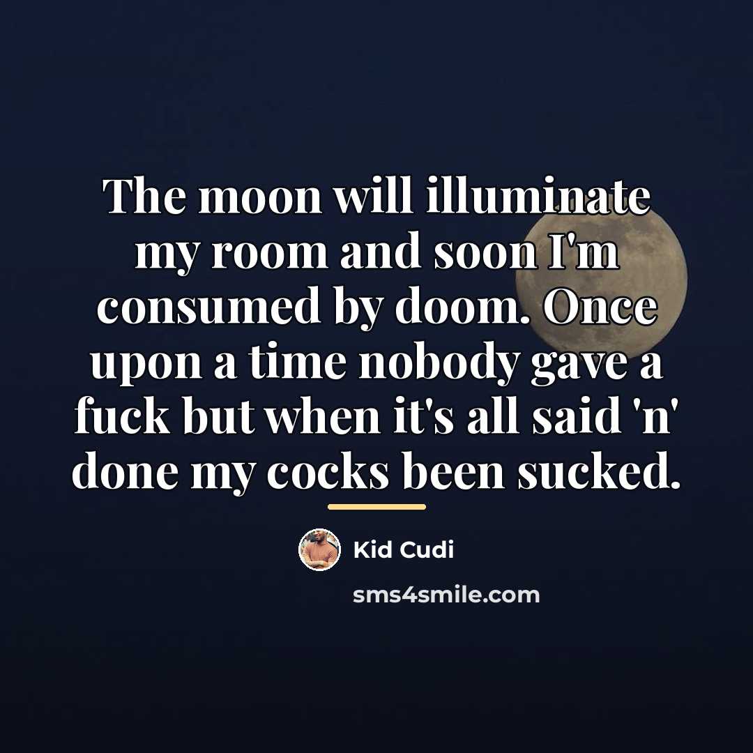 “The moon will illuminate my room and soon I'm consumed…” quote by Kid Cudi