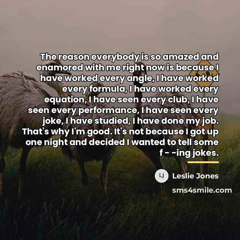 “The reason everybody is so amazed and enamored with me…” quote by Leslie Jones