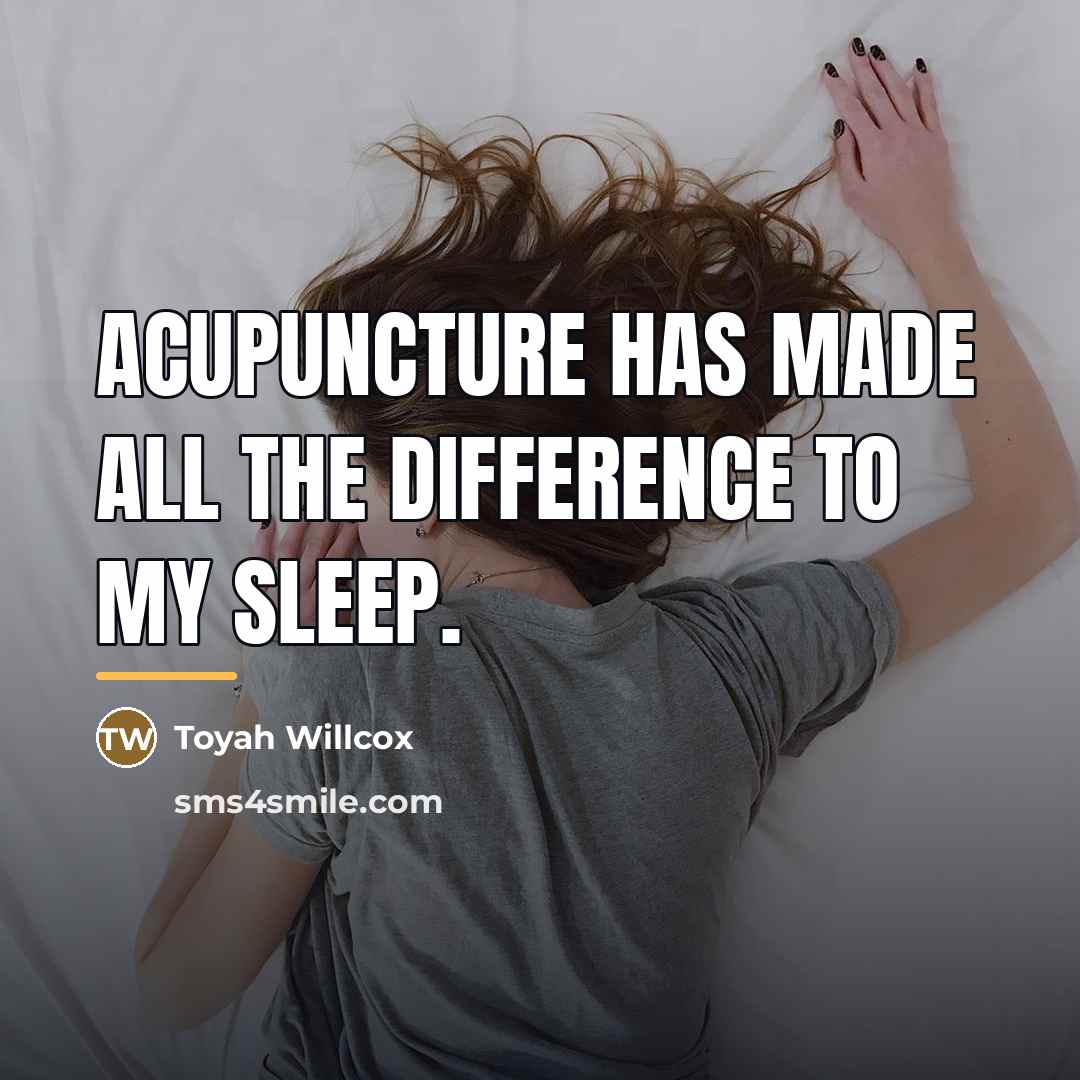 “Acupuncture has made all the difference to my sleep.…” quote by Toyah Willcox