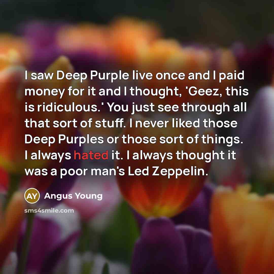 “I saw Deep Purple live once and I paid money…” quote by Angus Young