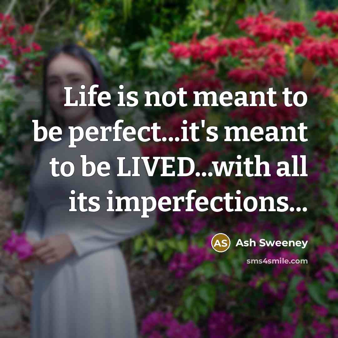 “Life is not meant to be perfect...it's meant to be…” quote by Ash Sweeney
