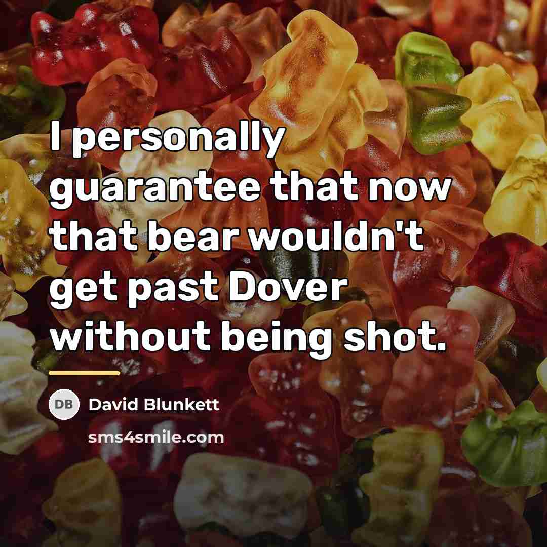 “I personally guarantee that now that bear wouldn't get past…” quote by David Blunkett