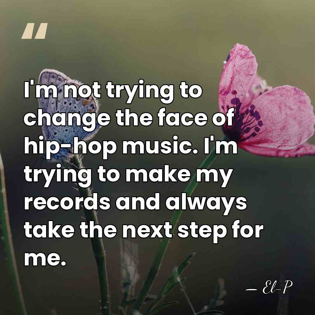 I'm not trying to change the face of hip-hop music. I'm trying&hellip; - El-P