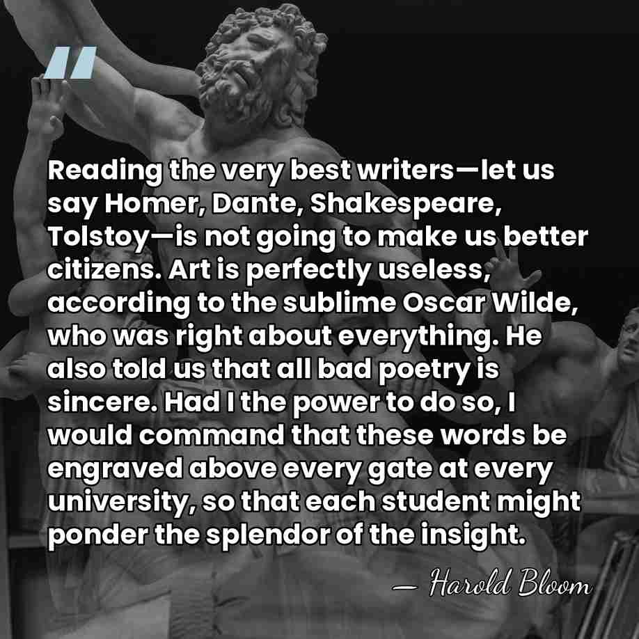 Reading the very best writers—let us say Homer, Dante, Shakespeare, Tolstoy—is not&hellip; - Harold Bloom