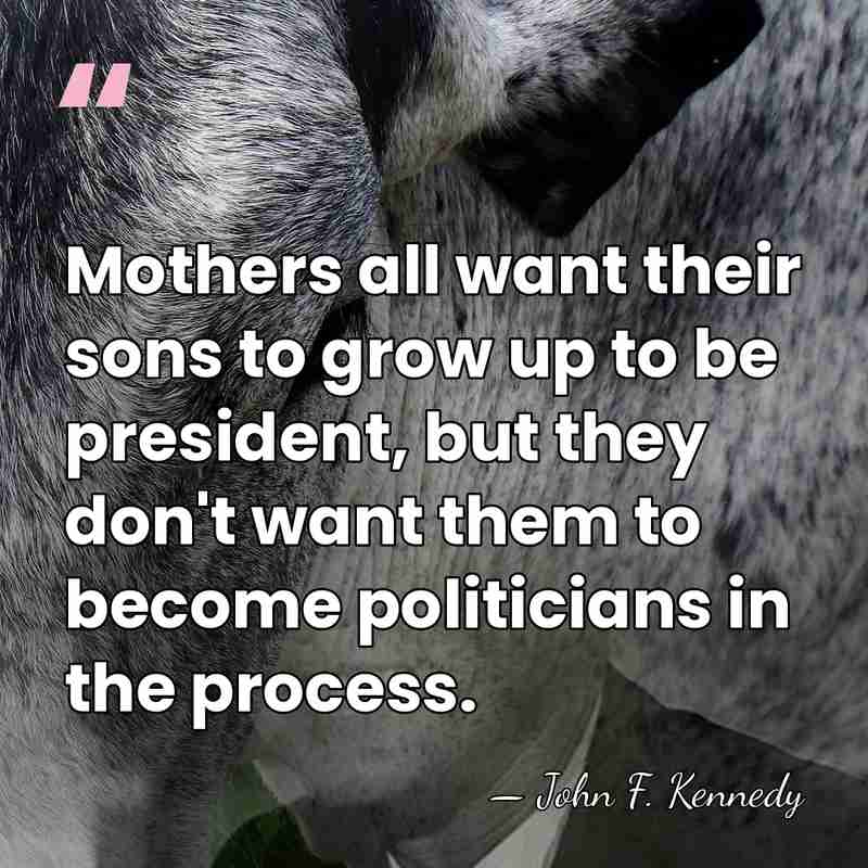 Mothers all want their sons to grow up to be president, but&hellip; - John F. Kennedy