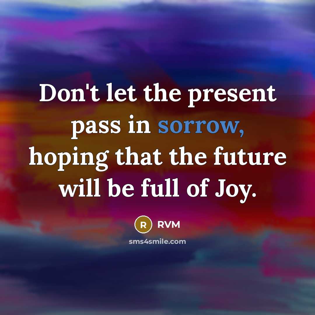 “Don't let the present pass in sorrow, hoping that the…” quote by RVM