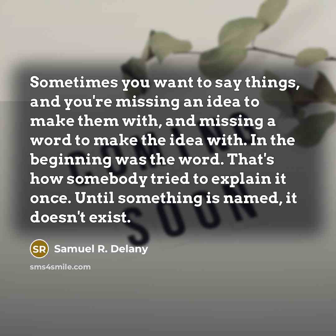 “Sometimes you want to say things, and you're missing an…” quote by Samuel R. Delany