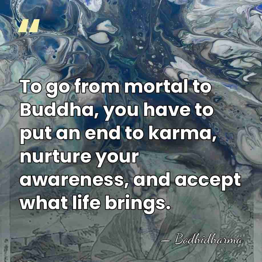 To go from mortal to Buddha, you have to put an end&hellip; - Bodhidharma