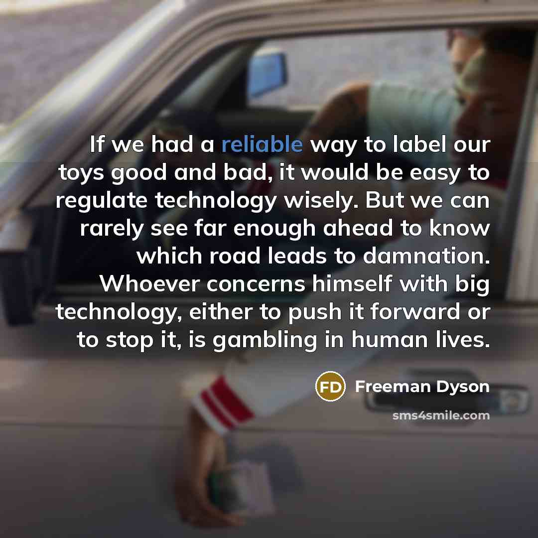 “If we had a reliable way to label our toys…” quote by Freeman Dyson