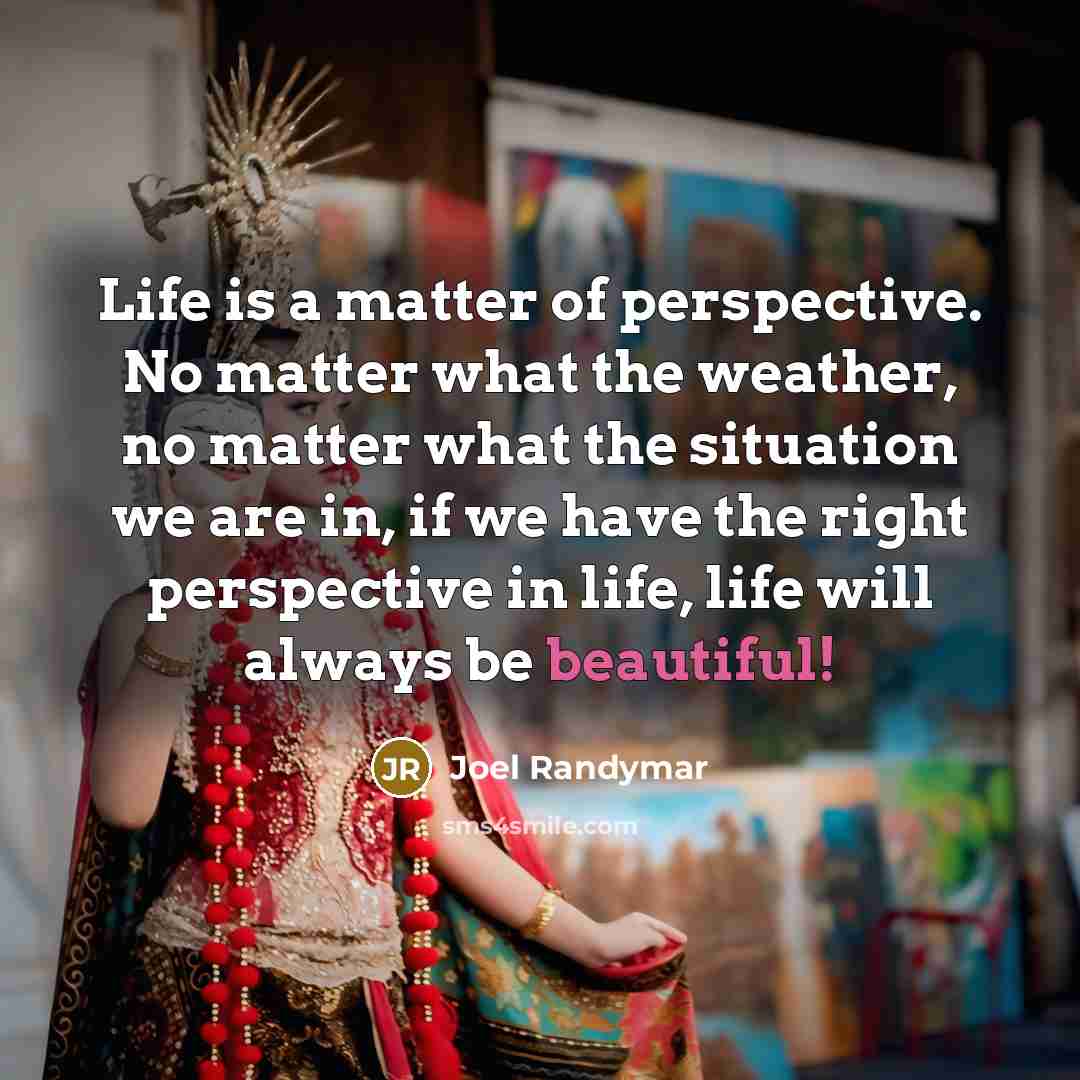 “Life is a matter of perspective. No matter what the…” quote by Joel Randymar