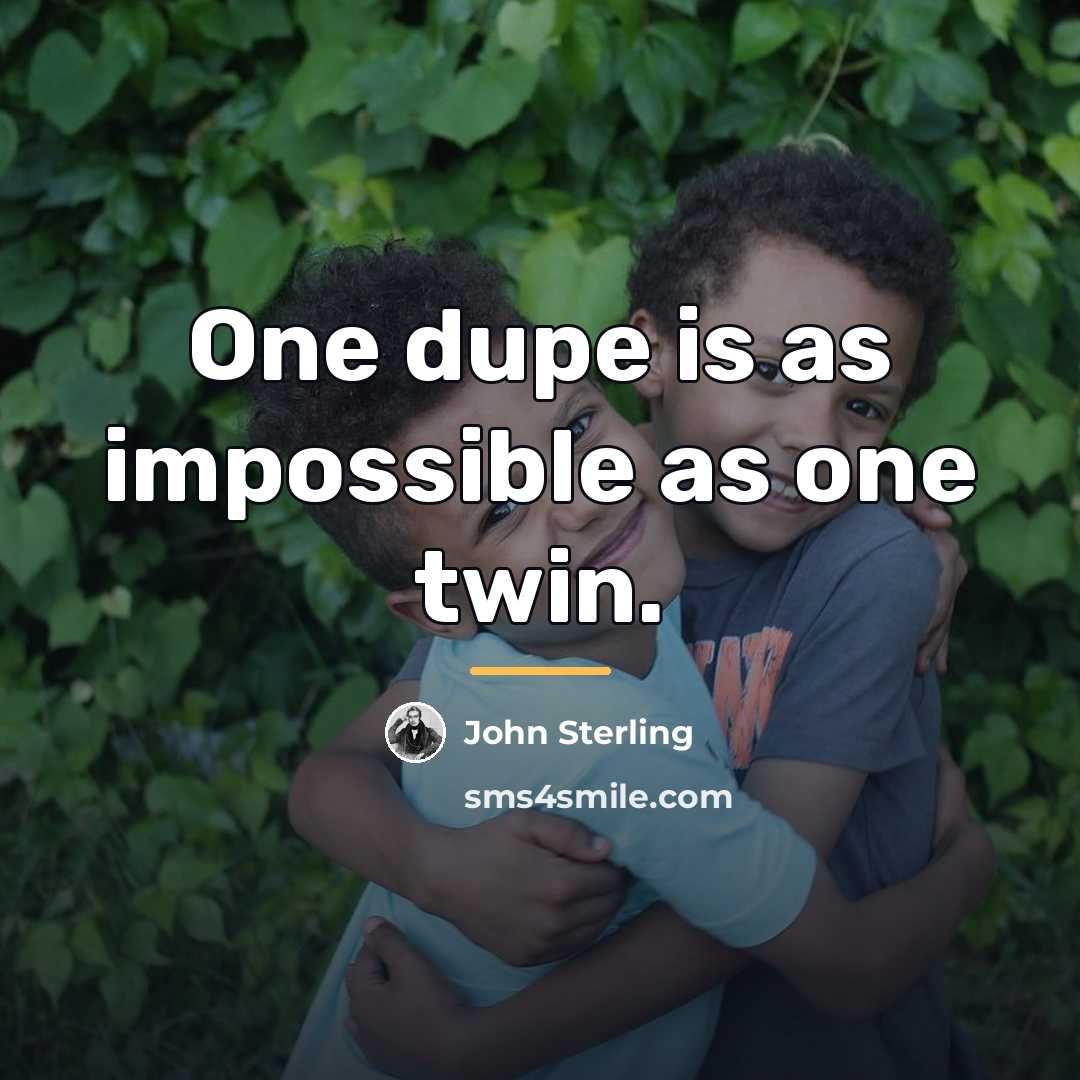 “One dupe is as impossible as one twin.…” quote by John Sterling