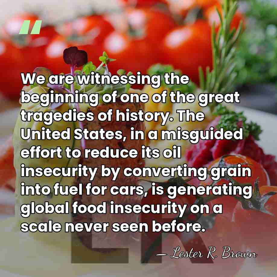 We are witnessing the beginning of one of the great tragedies of&hellip; - Lester R. Brown