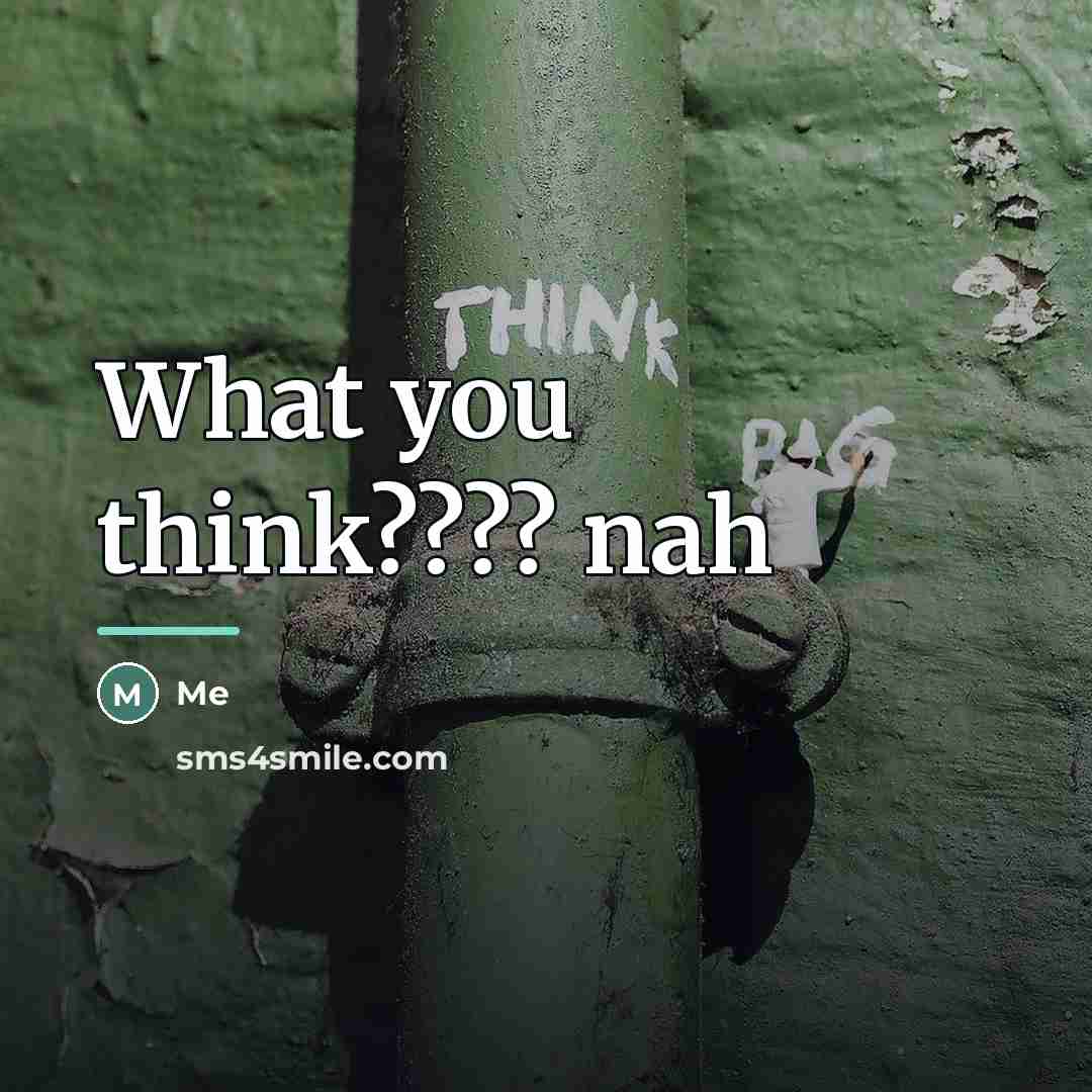 “What you think???? nah…” quote by Me