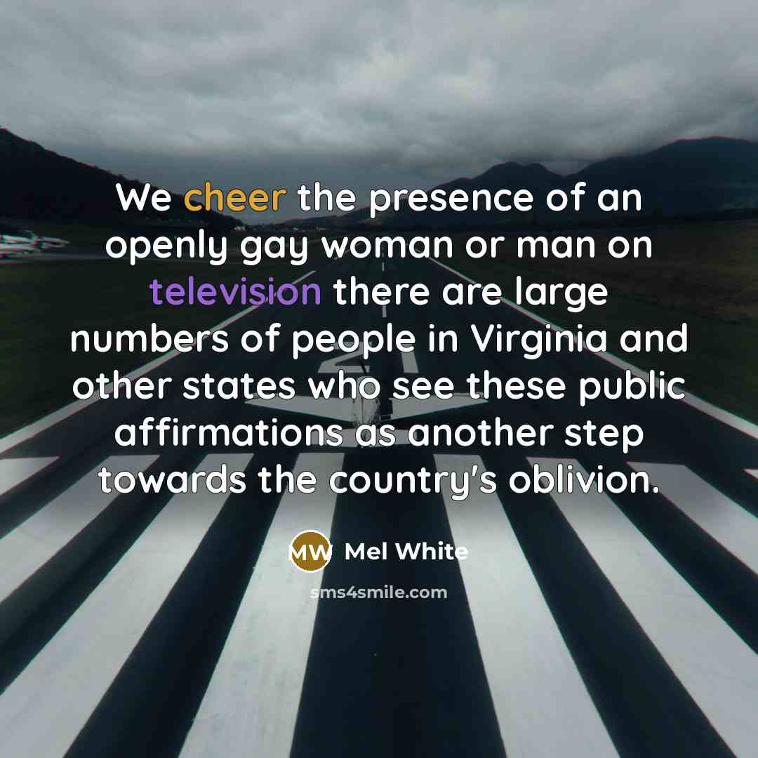 “We cheer the presence of an openly gay woman or…” quote by Mel White