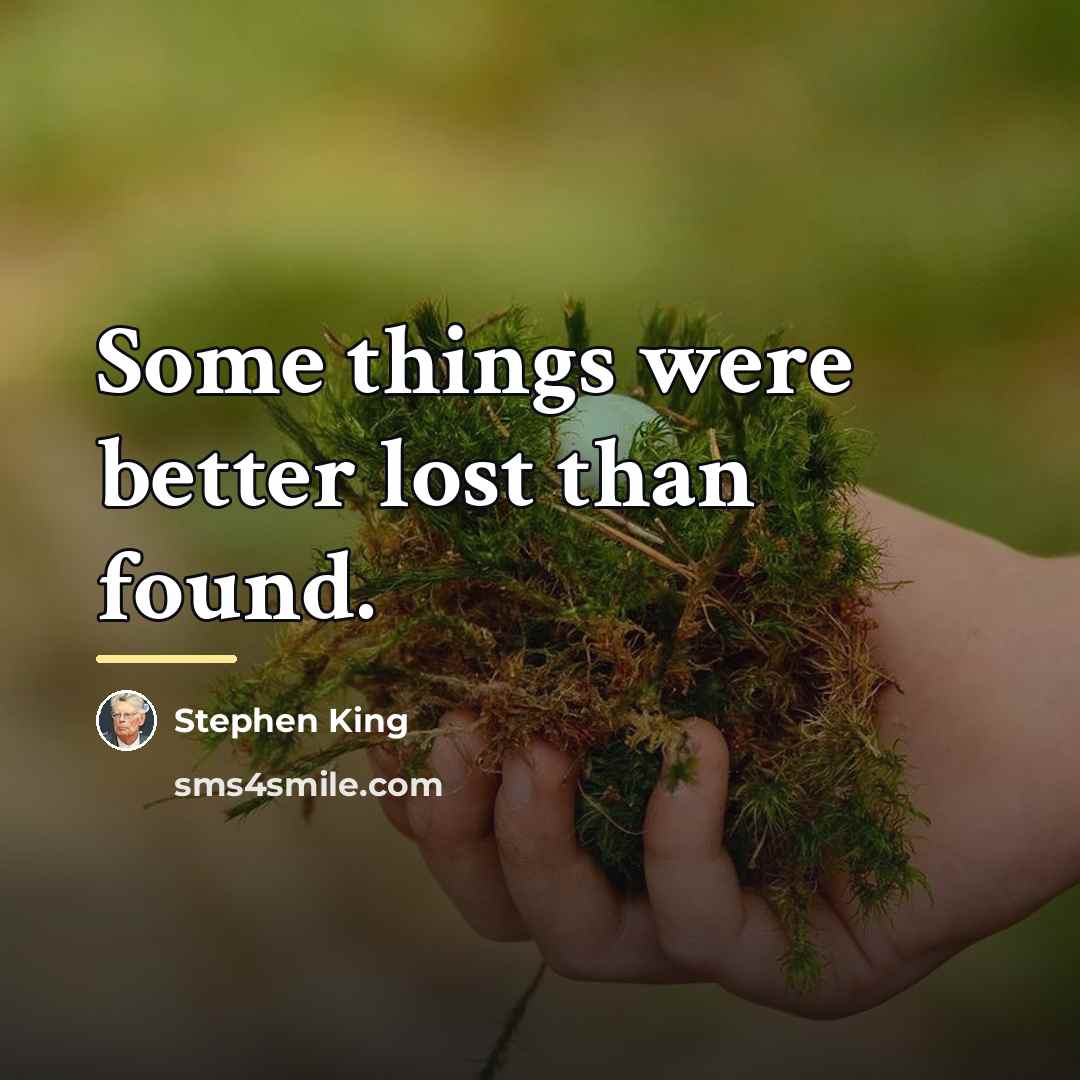 “Some things were better lost than found.…” quote by Stephen King