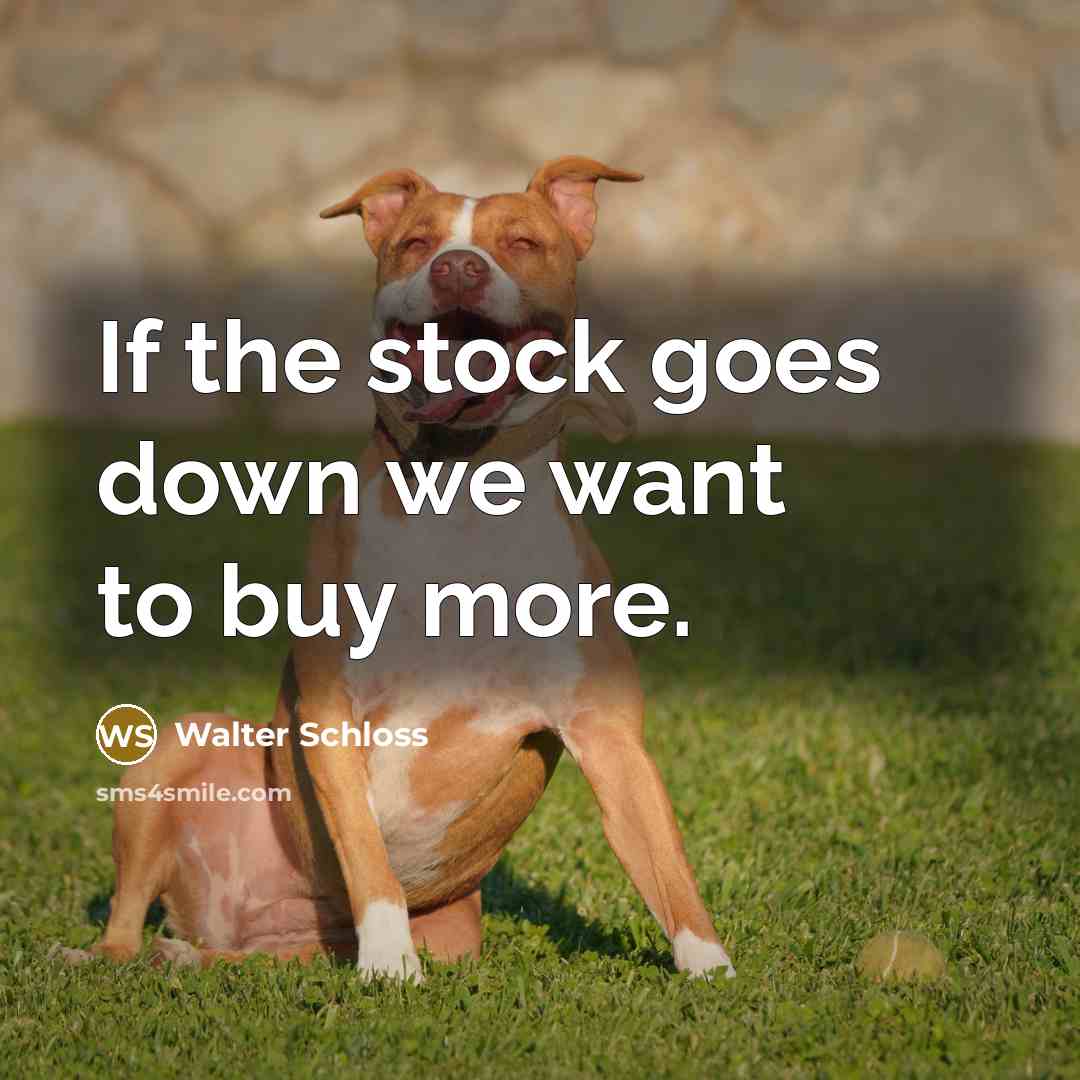 “If the stock goes down we want to buy more.” quote by Walter Schloss