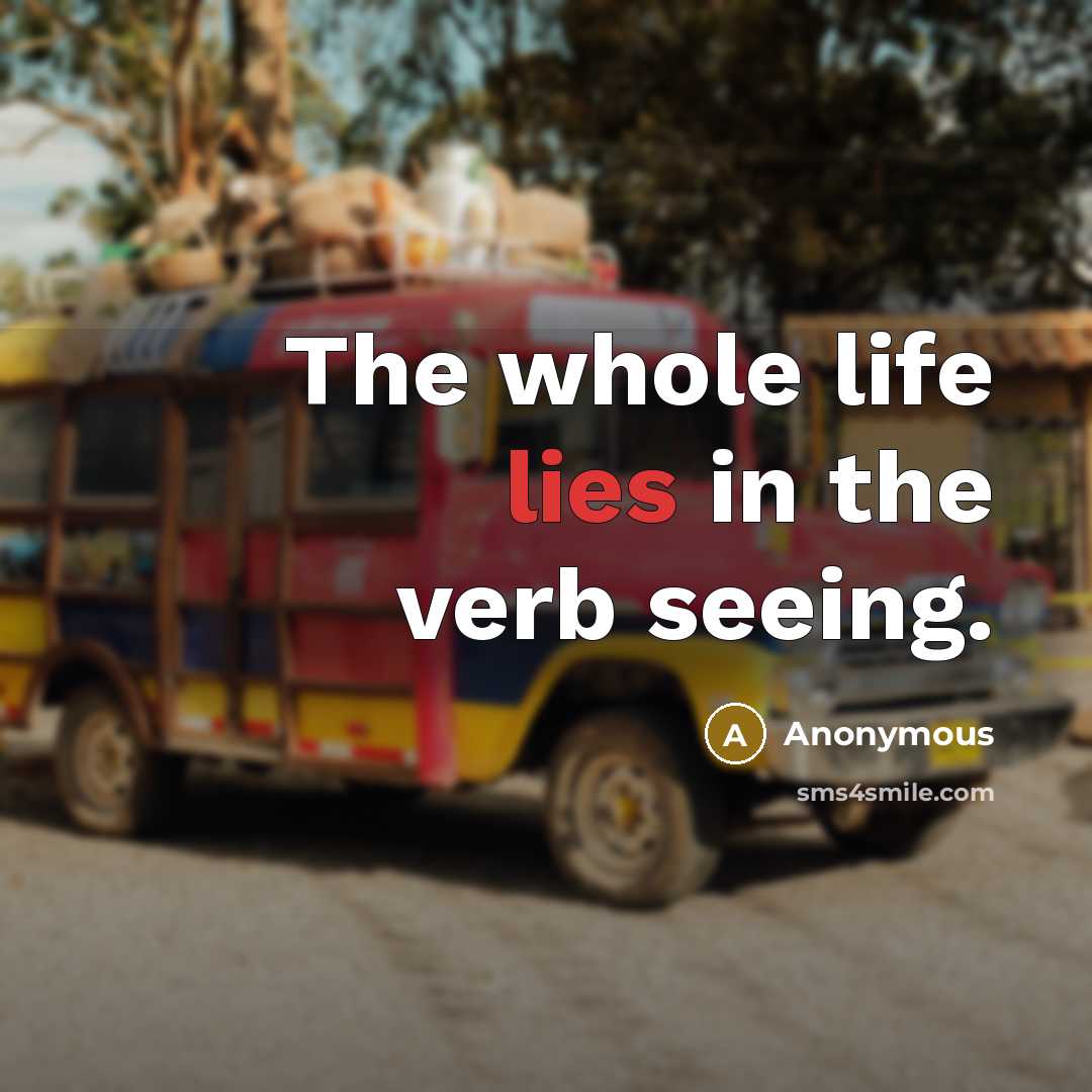“The whole life lies in the verb seeing.…” quote by Anonymous