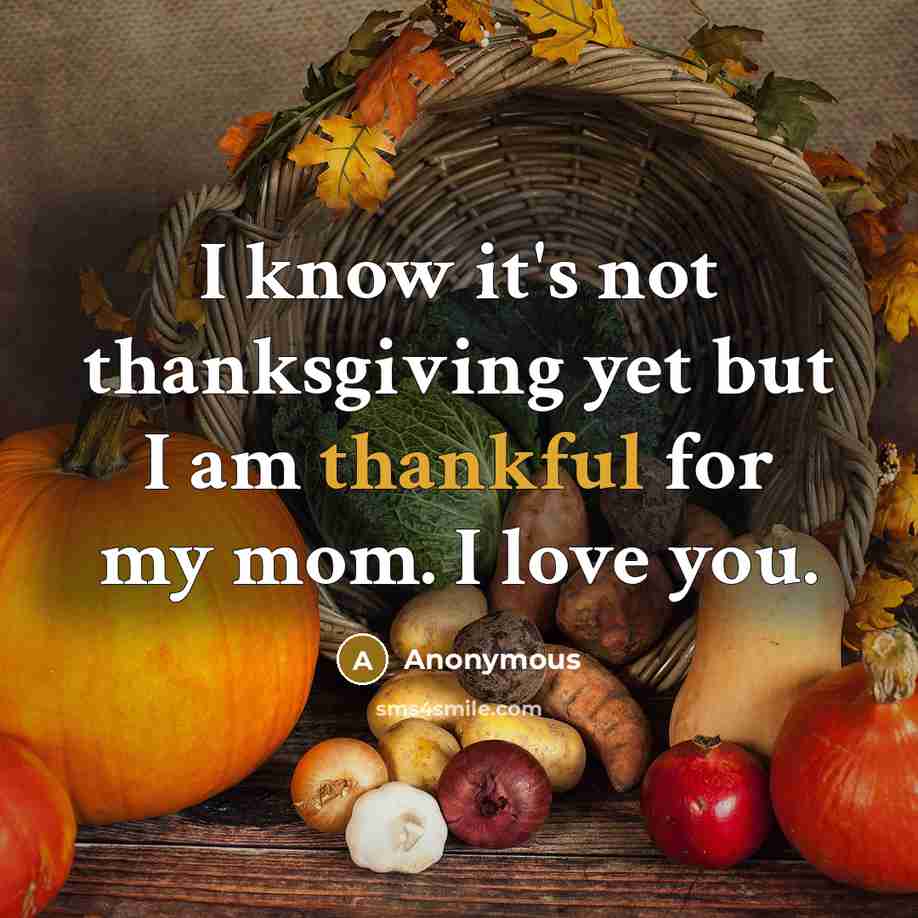 “I know it's not thanksgiving yet but I am thankful…” quote by Anonymous