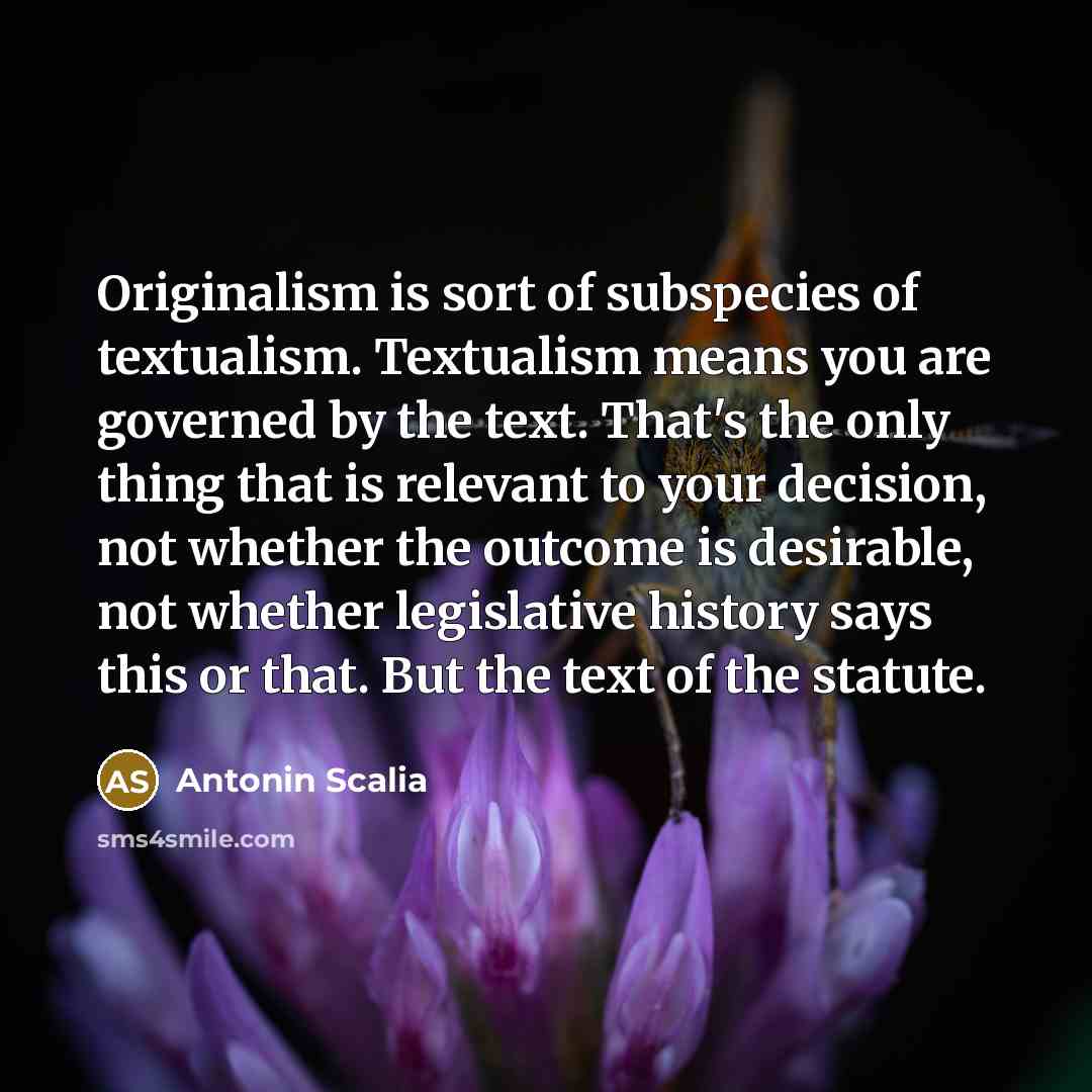 “Originalism is sort of subspecies of textualism. Textualism means you…” quote by Antonin Scalia