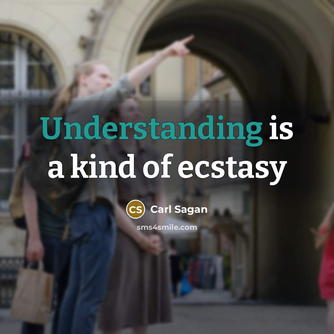“Understanding is a kind of ecstasy…” quote by Carl Sagan