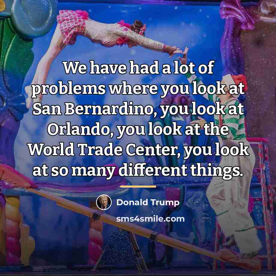 “We have had a lot of problems where you look…” quote by Donald Trump