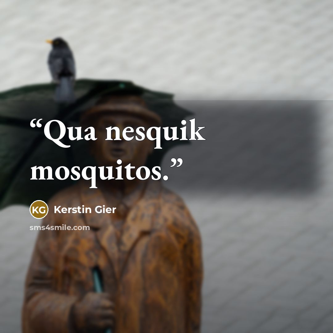 “Qua nesquik mosquitos.” quote by Kerstin Gier