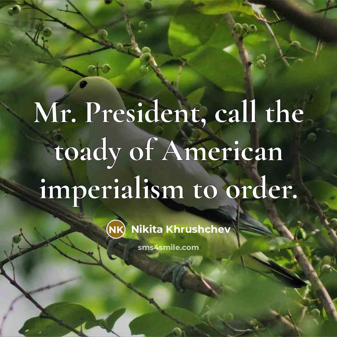 “Mr. President, call the toady of American imperialism to order.…” quote by Nikita Khrushchev